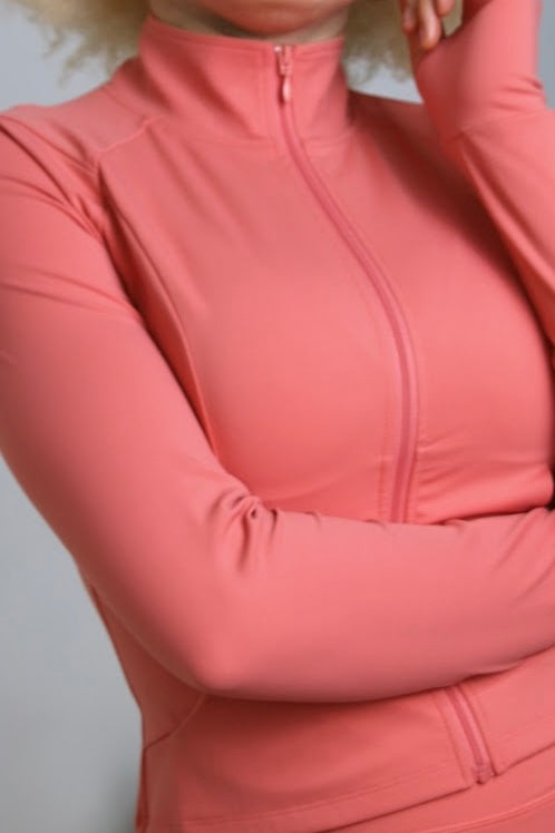 Guava Pink Active Zip Jacket