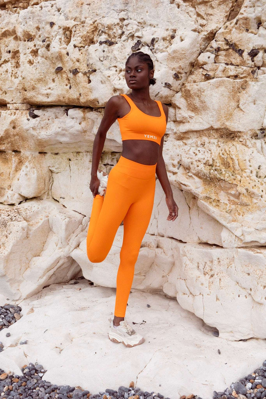 Fanta Orange Sculpt Seamless Ribbed Leggings