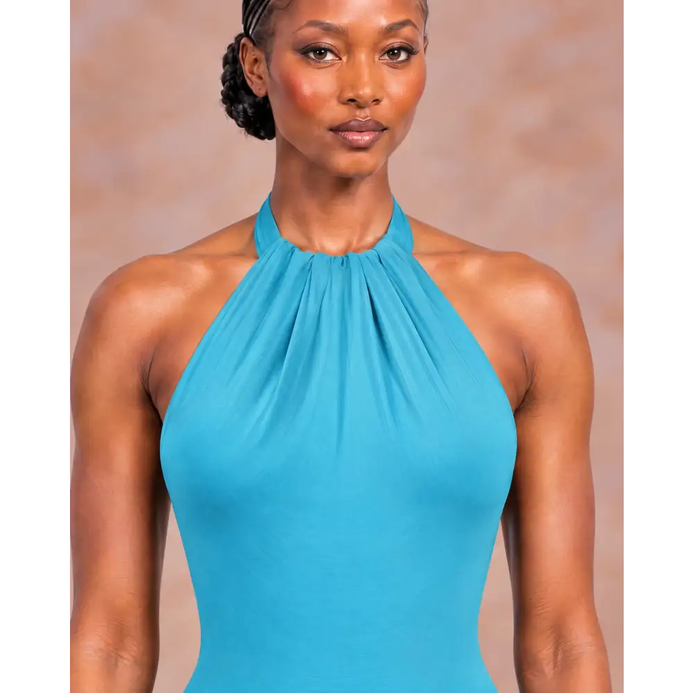 Azura Halterneck Maxi Dress - Tall (Turquoise) - Dress