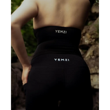 Black Halter Neck Built in Shelf Wrap Top - Activewear