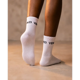 Classic Cotton Crew Logo Socks – (White Black Red) - Accessories