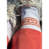 Yemzi Chilli White Thick Cotton Crew Trainer Socks for workouts