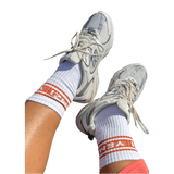 YeMZi chilli crew socks with white and silver trainers 