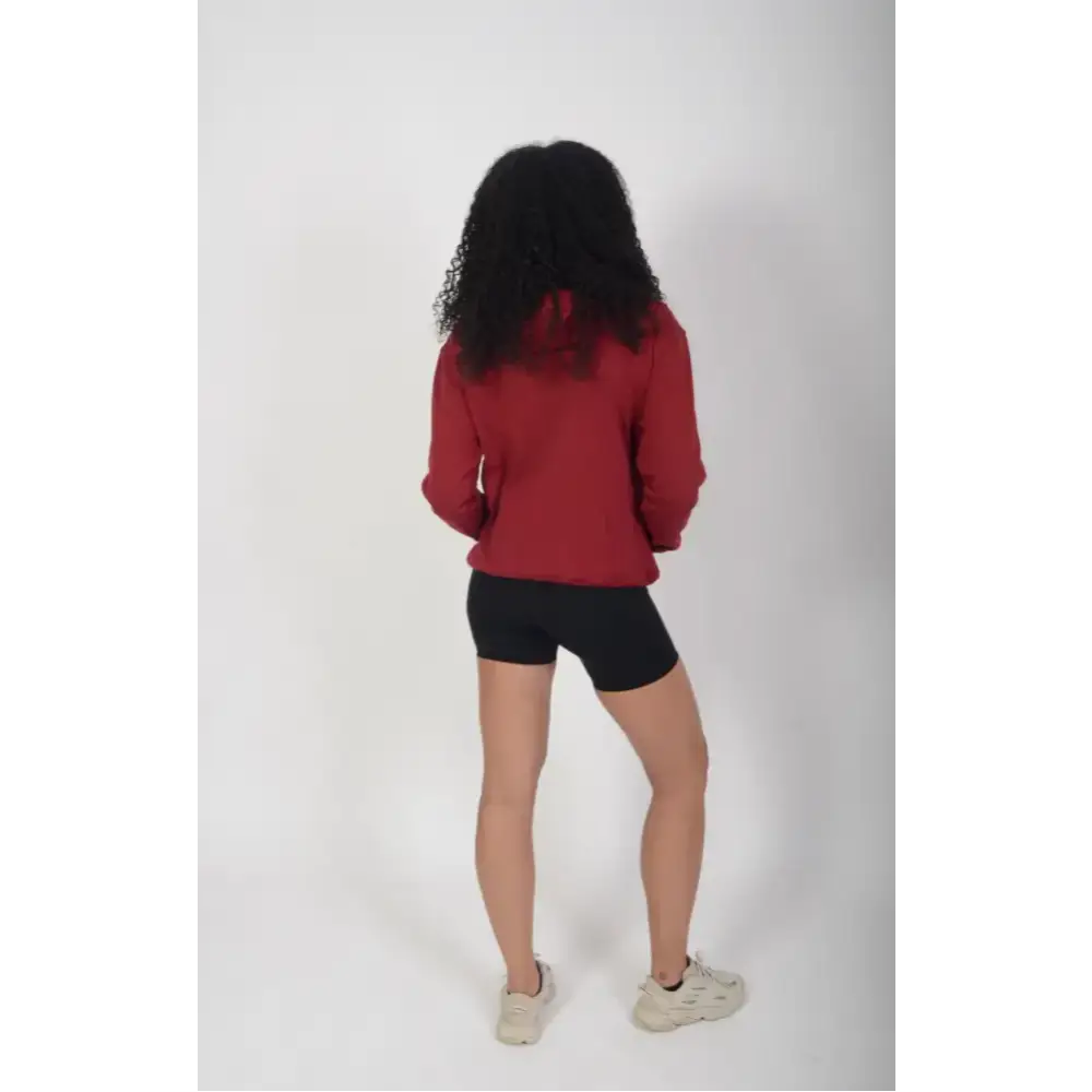 Tall Burgundy Cotton Varsity Hoodie - Activewear