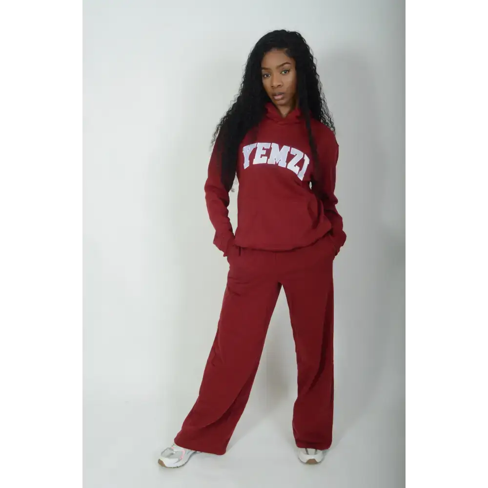 Tall Burgundy Cotton Varsity Sweatpants - Activewear