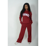 Tall Burgundy Cotton Varsity Sweatpants - Activewear