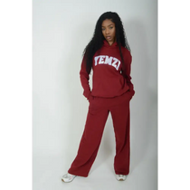 Tall Burgundy Cotton Varsity Sweatpants - Activewear
