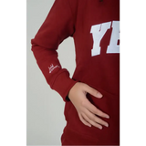 Tall Burgundy Cotton Varsity Hoodie - Activewear