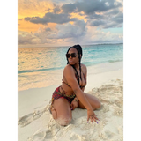 Shae Universe in Egan 3 Piece Bikini Set at the beach