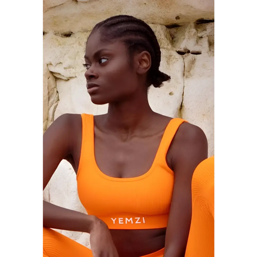 Fanta Orange Sculpt Seamless Ribbed Bra
