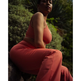 Guava Pink Active V-Waist Flared Trousers – High-Waisted - Activewear