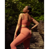 Guava Pink Seamless Ribbed Sports Bra – Square Neck Top - Activewear