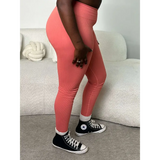 Guava Pink Sculpt Seamless Ribbed Leggings