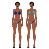 reversible top swimming set Jin 2 Piece blue Bikini 