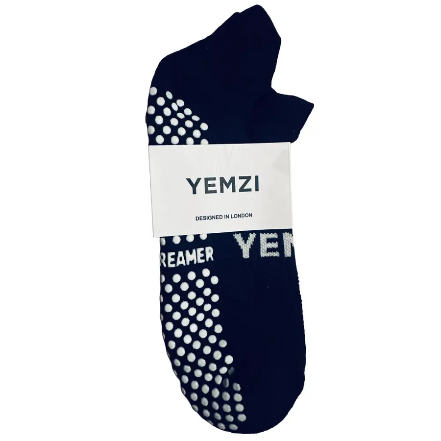 Pilates Grip Non-Slip Ankle Socks – Bold Dreamer Black & White - Black / One size - Accessories