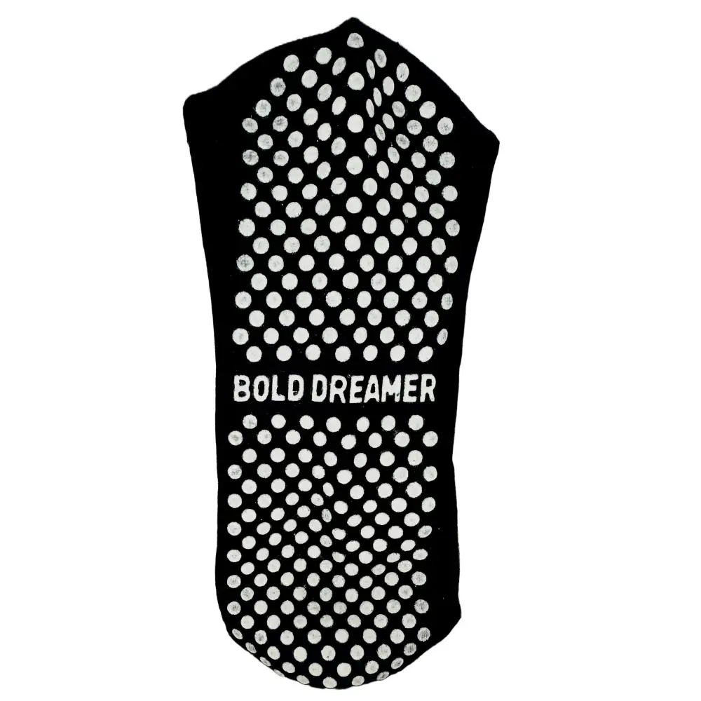 Pilates Non‑Slip Grip Ankle Socks – Bold Dreamer (Black & White) - Accessories
