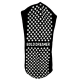 Pilates Non‑Slip Grip Ankle Socks – Bold Dreamer (Black & White) - Accessories
