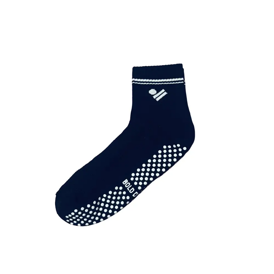 Pilates Grip Non-Slip Quarter Socks – Bold Dreamer Black & White - Accessories