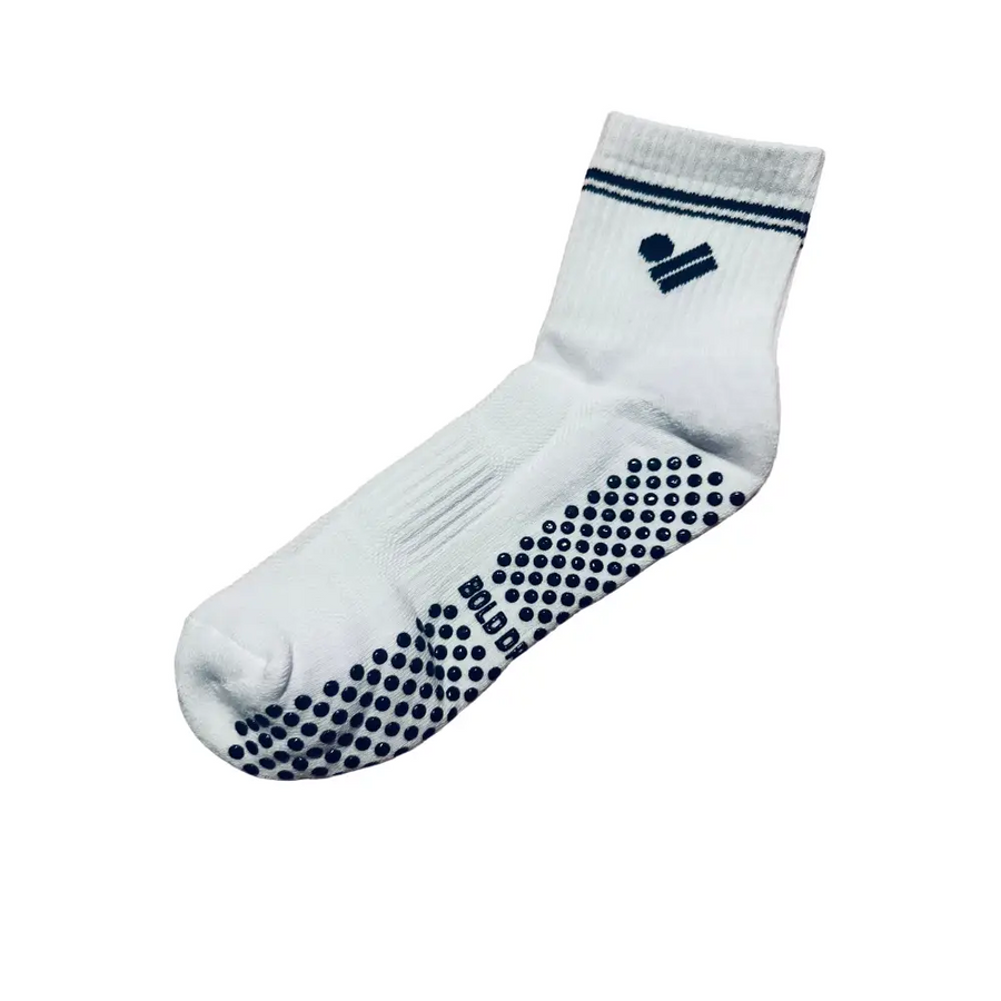 Pilates Grip Non-Slip Quarter Socks – Bold Dreamer Black & White - Accessories