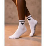 Pilates Non‑Slip Grip Cotton Quarter Socks – Bold Dreamer (Black & White) - Accessories
