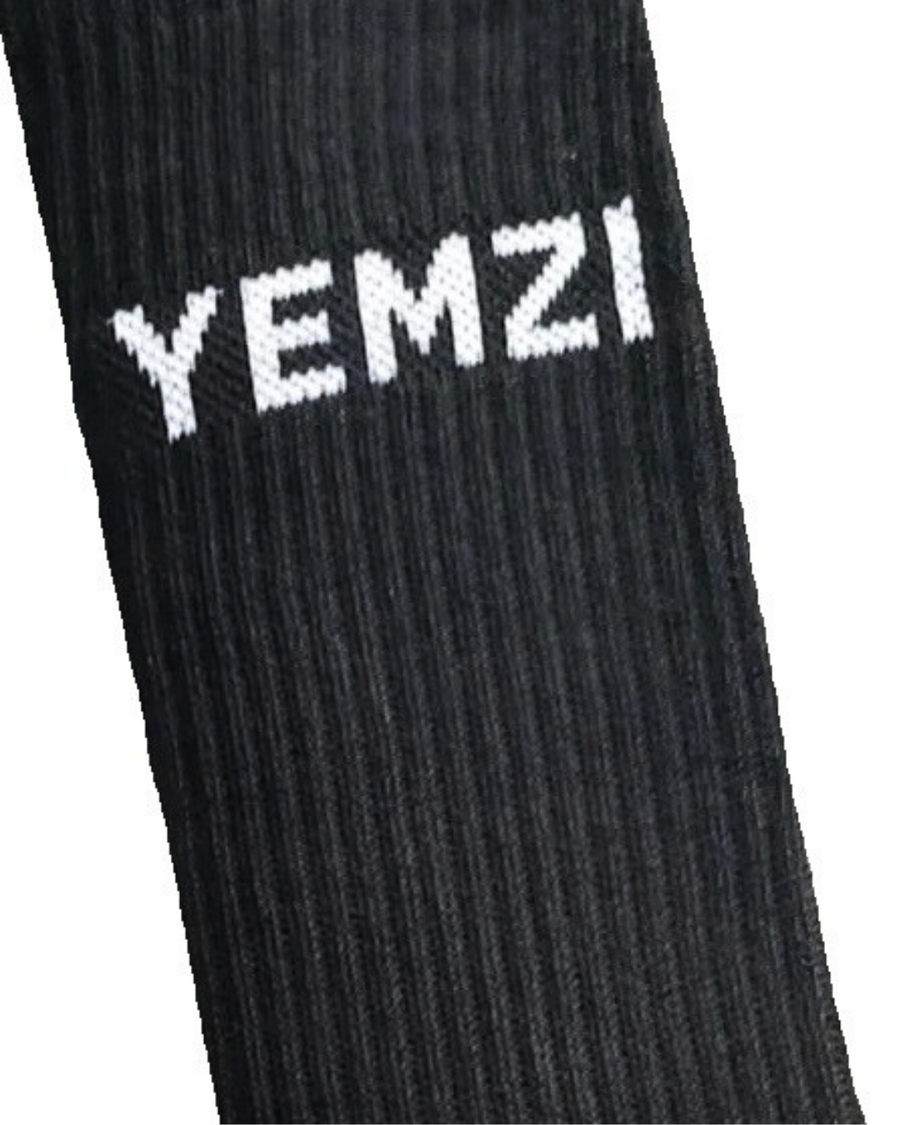 Unisex Black Crew Socks Yemzi Logo