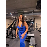 Royal Blue Halter Wrap Top - Activewear