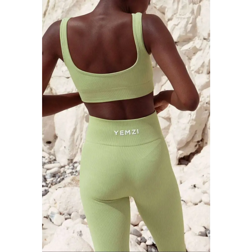 Sage Green Sculpt Seamless Ribbed Leggings