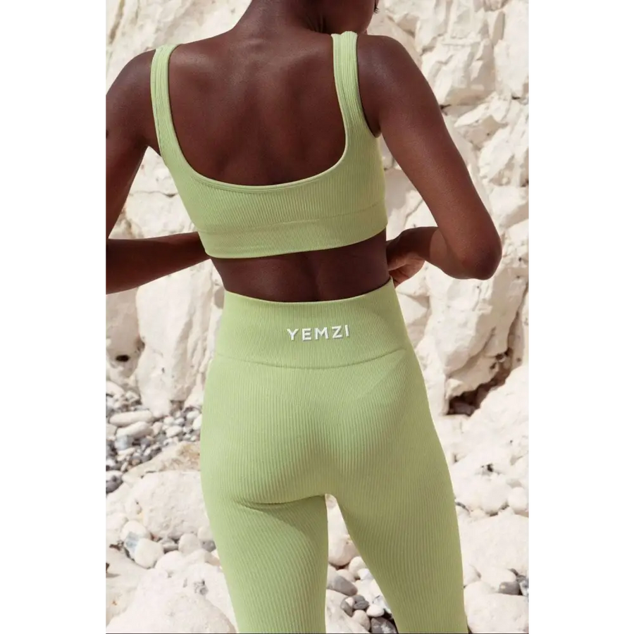 Sage Green Sculpt Seamless Ribbed Leggings