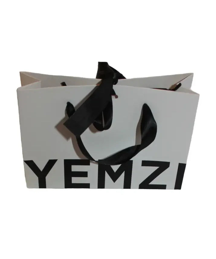 yemzi black white tie ribbon gift bag