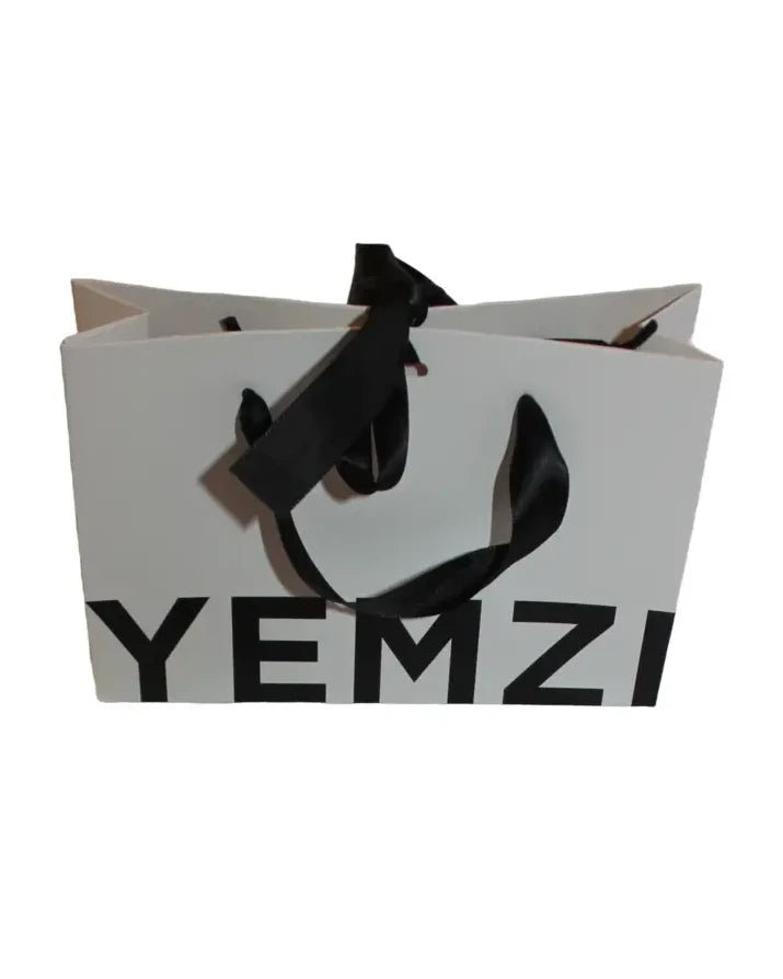 yemzi black white tie ribbon gift bag