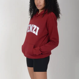 Tall Burgundy Cotton Varsity Hoodie - Activewear