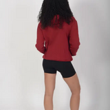 Tall Burgundy Cotton Varsity Hoodie - Activewear
