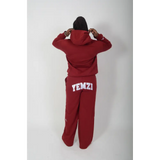 Tall Burgundy Cotton Varsity Sweatpants - Activewear