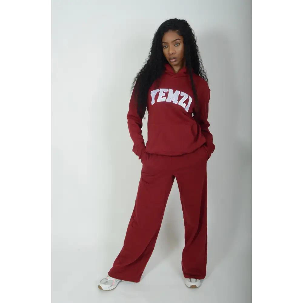 Tall Burgundy Cotton Varsity Sweatpants - Activewear