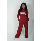 Tall Burgundy Cotton Varsity Sweatpants - Activewear
