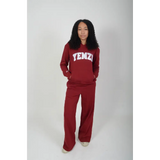 Tall Burgundy Cotton Varsity Sweatpants - Activewear