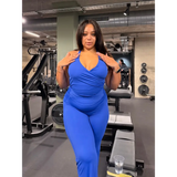 Tall Royal Blue Wide Leg Contour Pants - Activewear