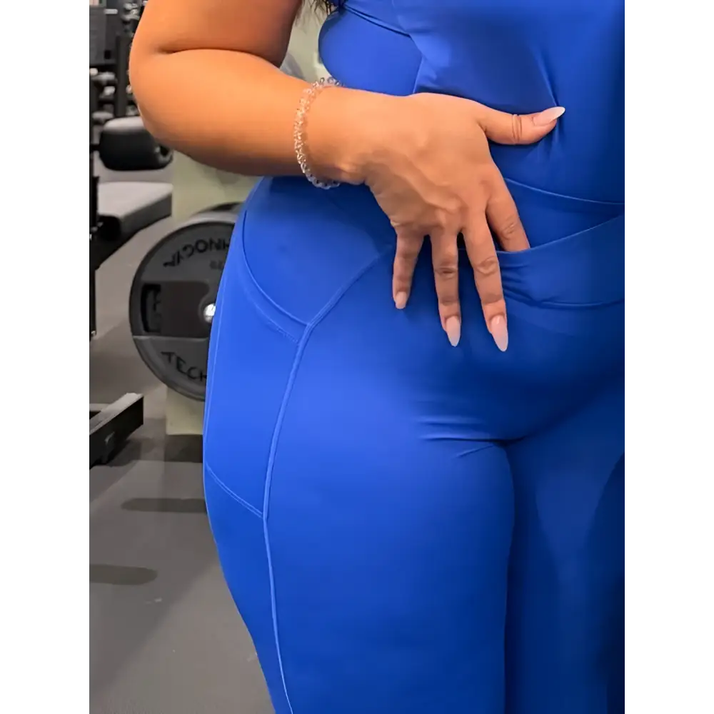 Tall Royal Blue Wide Leg Contour Pants - Activewear