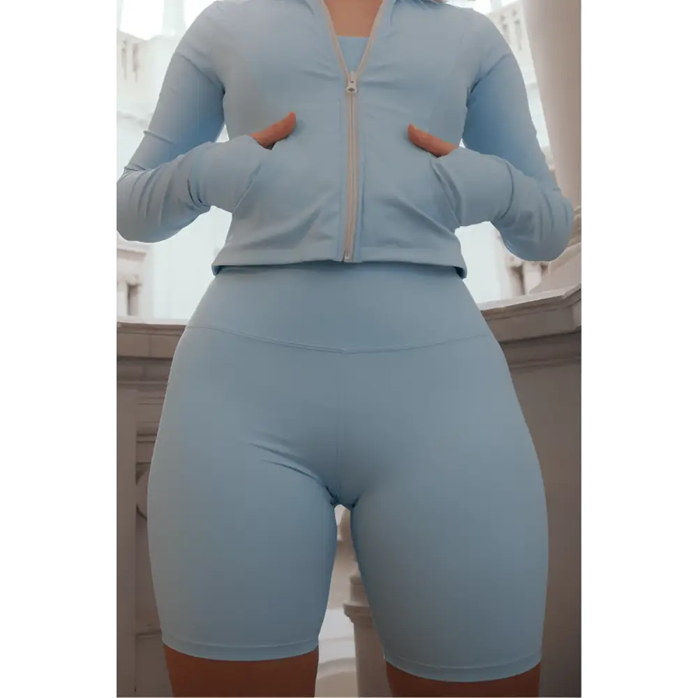 Women’s Sky Blue Active Cycle Shorts