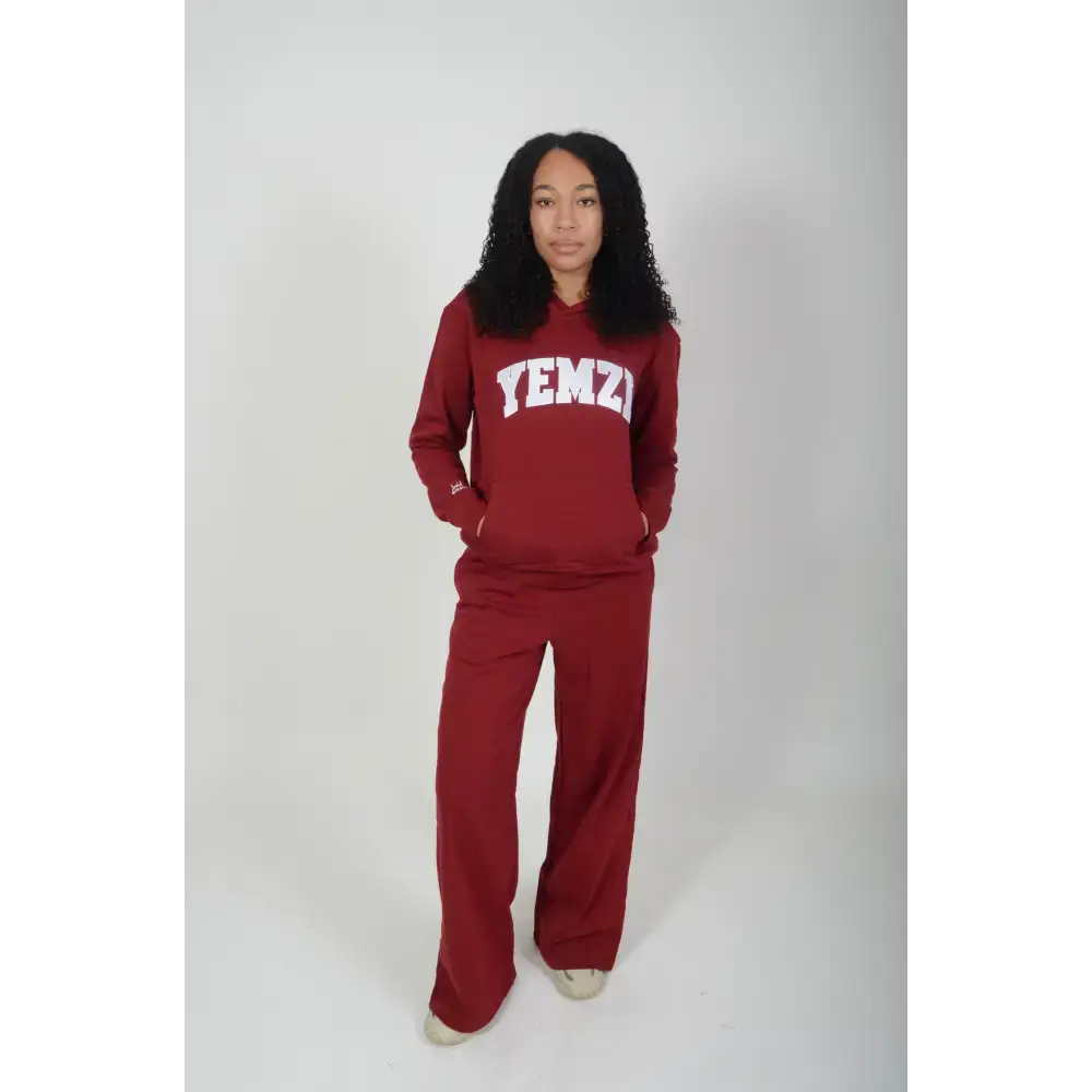 Tall Burgundy Cotton Varsity Sweatpants - Activewear