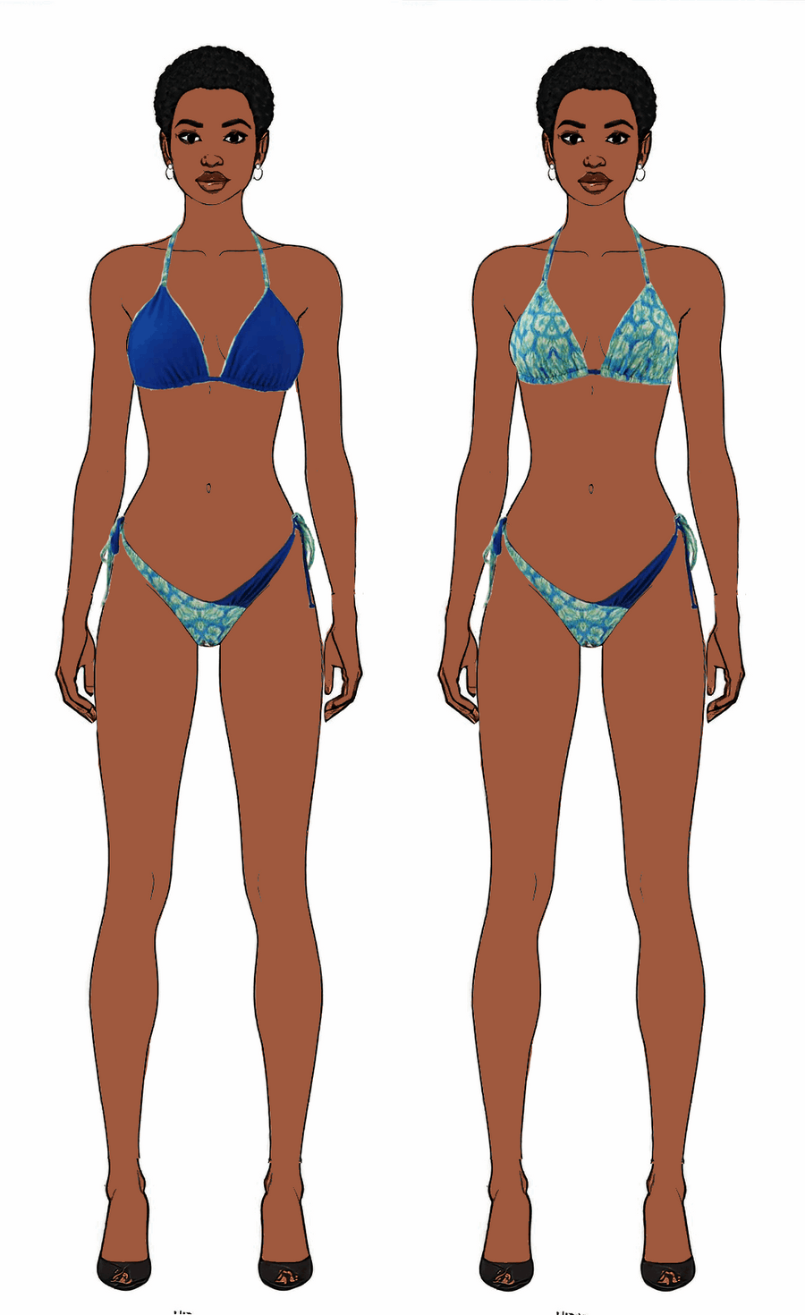reversible top swimming set Jin 2 Piece blue Bikini 
